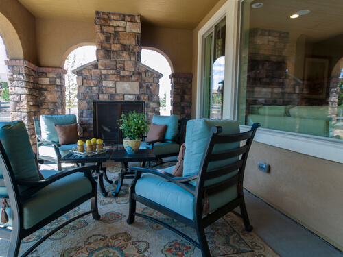 Enjoy the coming warm weather with an outdoor fireplace