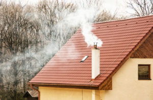 chimney with smoke coming out