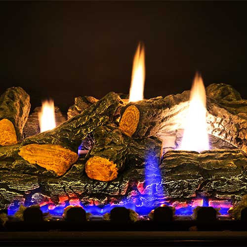 Burning Gas Logs Burning Gas Logs