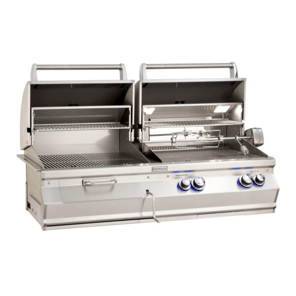 Stock Image - Fire Magic - Aurora A830i Gas/Charcoal Combo Built-In Grill Fire Magic - Chimney Doctors of Colorado