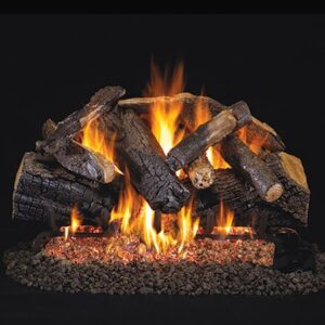 Stock Image - Peterson - Charred Majestic Oak Real Fyre Gas Vented Gas Log Set Log Set & Burner - Chimney Doctors of Colorado