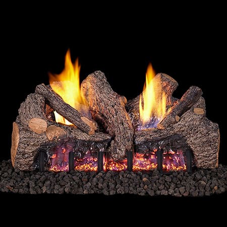 Stock Image - Peterson - Foothill Oak Real Fyre Gas Vent-Free Gas Log Set Log Set & Burner - Chimney Doctors of Colorado