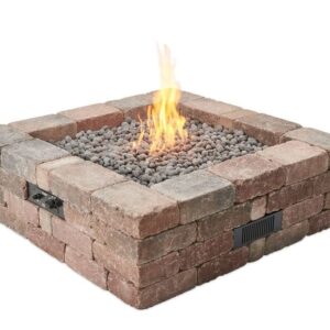 Stock Image - The Outdoor GreatRoom - Bronson Block Square Gas Fire Pit Kit The Outdoor Greatroom Company Gas Fire Table - Chimney Doctors of Colorado