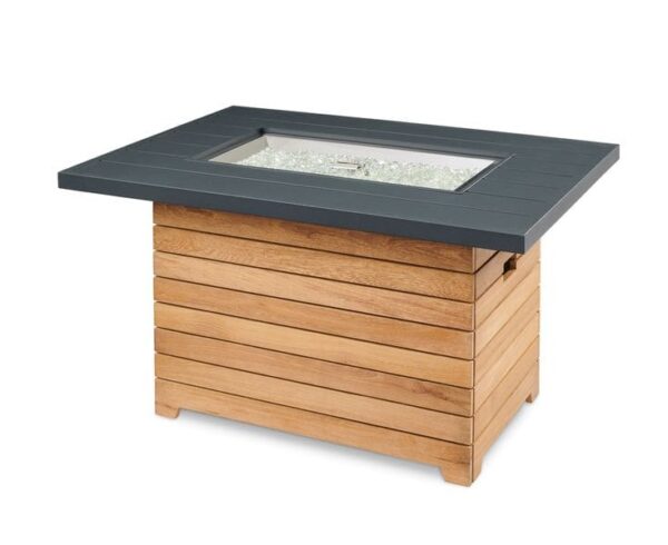 Stock Image - The Outdoor GreatRoom - Darien Rectangular Gas Fire Pit Table with Aluminum Top The Outdoor Greatroom Company Gas Fire Table - Chimney Doctors of Colorado