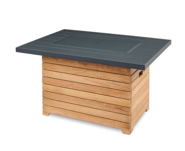 Stock Image - The Outdoor GreatRoom - Darien Rectangular Gas Fire Pit Table with Aluminum Top The Outdoor Greatroom Company Gas Fire Table - Chimney Doctors of Colorado