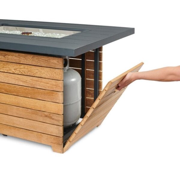 Stock Image - The Outdoor GreatRoom - Darien Rectangular Gas Fire Pit Table with Aluminum Top The Outdoor Greatroom Company Gas Fire Table - Chimney Doctors of Colorado