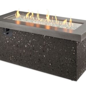 Stock Image - The Outdoor GreatRoom - Grey Key Largo Linear Gas Fire Pit Table The Outdoor Greatroom Company Gas Fire Table - Chimney Doctors of Colorado
