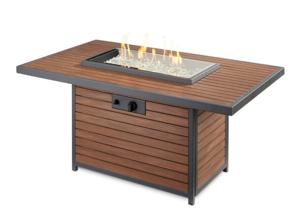 Stock Image - The Outdoor GreatRoom - Kenwood Rectangular Chat Height Gas Fire Pit Table The Outdoor Greatroom Company Gas Fire Table - Chimney Doctors of Colorado
