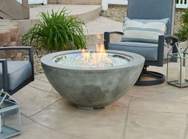 Stock Image - The Outdoor GreatRoom - Natural Grey Cove 42" Round Gas Fire Pit Bowl The Outdoor Greatroom Company Gas Fire Table - Chimney Doctors of Colorado