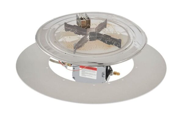 Stock Image - The Outdoor GreatRoom - 20" Round Crystal Fire Plus Gas Burner Insert and Plate Kit with Direct Spark Ignition (LP) The Outdoor Greatroom Company Gas Burner Insert - Chimney Doctors of Colorado