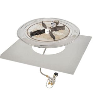 Stock Image - The Outdoor GreatRoom - 24" x 24" Square Crystal Fire Plus Gas Burner Insert and Plate Kit The Outdoor Greatroom Company Gas Burner Insert - Chimney Doctors of Colorado