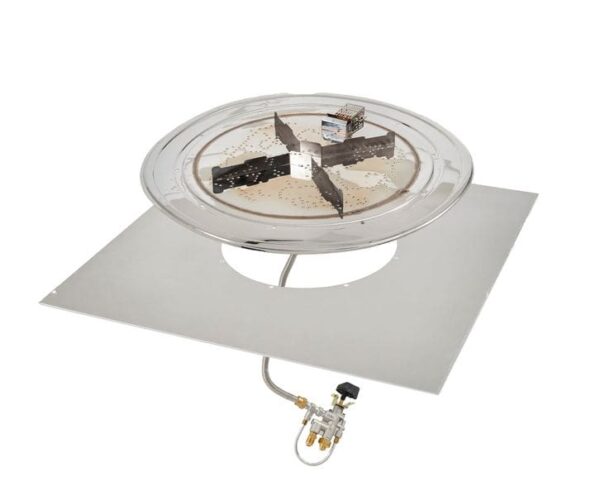 Stock Image - The Outdoor GreatRoom - 24" x 24" Square Crystal Fire Plus Gas Burner Insert and Plate Kit The Outdoor Greatroom Company Gas Burner Insert - Chimney Doctors of Colorado