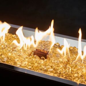 Stock Image - The Outdoor GreatRoom - 12" x 108" Linear Crystal Fire Plus Gas Burner with Direct Spark Ignition (NG) The Outdoor Greatroom Company Gas Burner - Chimney Doctors of Colorado