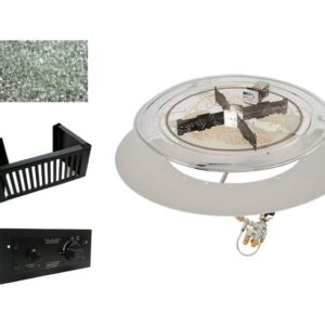 Stock Image - The Outdoor GreatRoom - 24" Round Do-it-Yourself Crystal Fire Plus Gas Burner Kit The Outdoor Greatroom Company Gas Burner - Chimney Doctors of Colorado