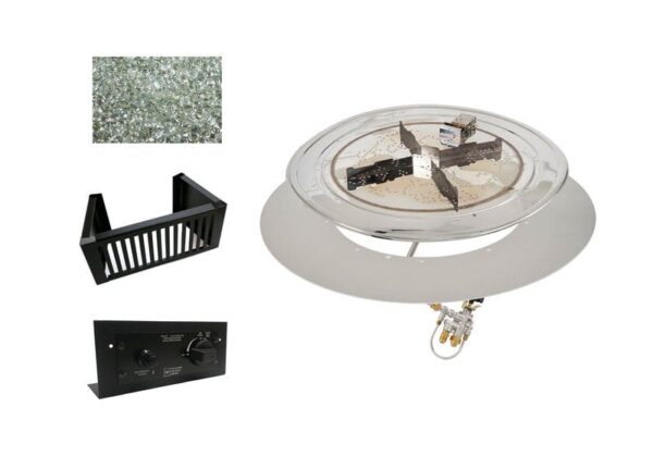 Stock Image - The Outdoor GreatRoom - 24" Round Do-it-Yourself Crystal Fire Plus Gas Burner Kit The Outdoor Greatroom Company Gas Burner - Chimney Doctors of Colorado