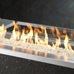 Stock Image - The Outdoor GreatRoom -  12" x 42" Linear Glass Wind Guard The Outdoor Greatroom Company Fire Pit Accessory - Chimney Doctors of Colorado