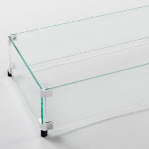 Stock Image - The Outdoor GreatRoom -  12" x 84" Linear Glass Wind Guard The Outdoor Greatroom Company Fire Pit Accessory - Chimney Doctors of Colorado