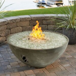 Stock Image - The Outdoor GreatRoom - Natural Grey Cove Edge 42" Round Gas Fire Pit Bowl The Outdoor Greatroom Company Gas Fire Table - Chimney Doctors of Colorado