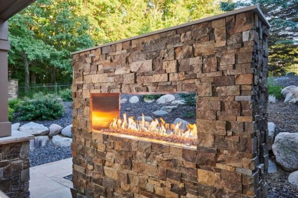 Stock Image - The Outdoor GreatRoom - 40" Linear Ready-to-Finish See-Through Gas Fireplace with Direct Spark Ignition (LP) The Outdoor Greatroom Company Gas Linear Fireplace & Outdoor Fire - Chimney Doctors of Colorado