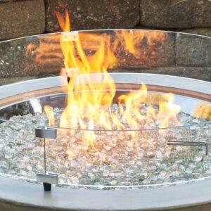 Stock Image - The Outdoor GreatRoom - 30" Round Glass Wind Guard The Outdoor Greatroom Company Fire Pit Accessory - Chimney Doctors of Colorado