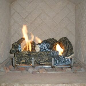 Stock Image - The Outdoor GreatRoom - Outdoor Ceramic Fiber Log Set with Grate The Outdoor Greatroom Company Media - Chimney Doctors of Colorado