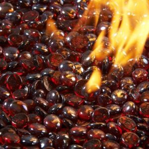 Stock Image - The Outdoor GreatRoom - Ruby Tempered Fire Glass Gems The Outdoor Greatroom Company Media - Chimney Doctors of Colorado