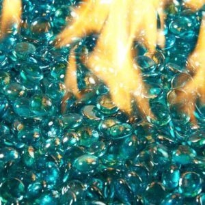 Stock Image - The Outdoor GreatRoom - Aqua Marine Tempered Fire Glass Gems The Outdoor Greatroom Company Media - Chimney Doctors of Colorado