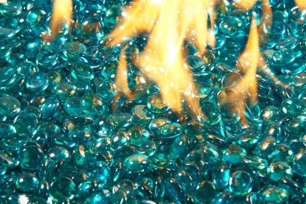 Stock Image - The Outdoor GreatRoom - Aqua Marine Tempered Fire Glass Gems The Outdoor Greatroom Company Media - Chimney Doctors of Colorado