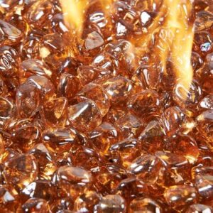 Stock Image - The Outdoor GreatRoom - Copper Large Tempered Fire Glass Diamonds The Outdoor Greatroom Company Media - Chimney Doctors of Colorado