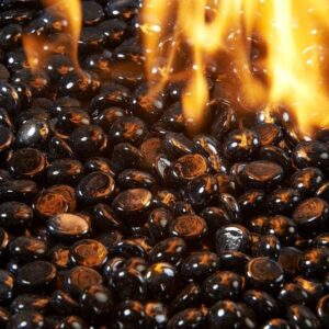 Stock Image - The Outdoor GreatRoom - Black Onyx Tempered Fire Glass Gems The Outdoor Greatroom Company Media - Chimney Doctors of Colorado