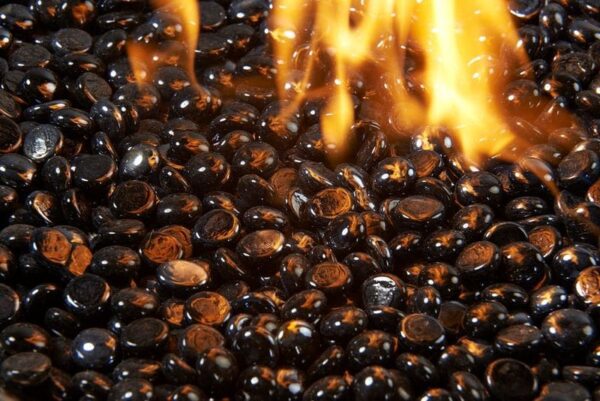 Stock Image - The Outdoor GreatRoom - Black Onyx Tempered Fire Glass Gems The Outdoor Greatroom Company Media - Chimney Doctors of Colorado