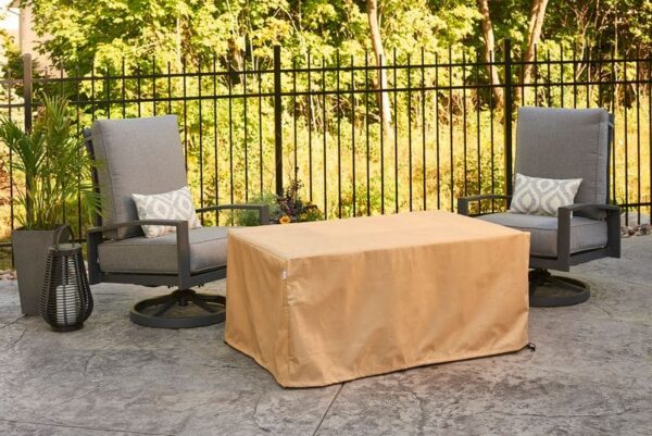 Stock Image - The Outdoor GreatRoom - 52" x 32.83" Protective Cover for Brooks and Kenwood Rectangular Fire Tables The Outdoor Greatroom Company Fire Pit Cover - Chimney Doctors of Colorado