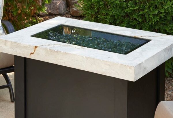 Stock Image - The Outdoor GreatRoom -  12" x 24" Linear Grey Glass Burner Cover The Outdoor Greatroom Company Fire Pit Cover - Chimney Doctors of Colorado