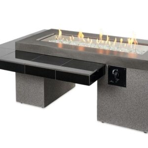 Stock Image - The Outdoor GreatRoom - Black Uptown Linear Gas Fire Pit Table The Outdoor Greatroom Company Gas Fire Table - Chimney Doctors of Colorado