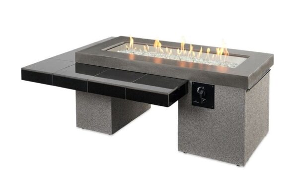 Stock Image - The Outdoor GreatRoom - Black Uptown Linear Gas Fire Pit Table The Outdoor Greatroom Company Gas Fire Table - Chimney Doctors of Colorado
