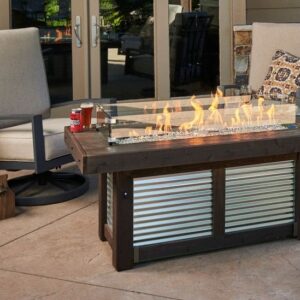 Stock Image - The Outdoor GreatRoom - Denali Brew Linear Gas Fire Pit Table The Outdoor Greatroom Company Gas Fire Table - Chimney Doctors of Colorado