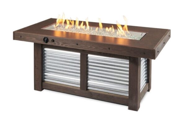 Stock Image - The Outdoor GreatRoom - Denali Brew Linear Gas Fire Pit Table The Outdoor Greatroom Company Gas Fire Table - Chimney Doctors of Colorado