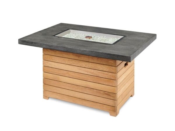 Stock Image - The Outdoor GreatRoom - Darien Rectangular Gas Fire Pit Table with Everblend Top The Outdoor Greatroom Company Gas Fire Table - Chimney Doctors of Colorado