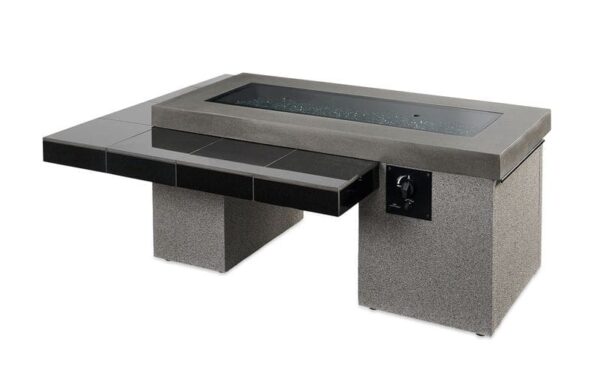 Stock Image - The Outdoor GreatRoom - Black Uptown Linear Gas Fire Pit Table The Outdoor Greatroom Company Gas Fire Table - Chimney Doctors of Colorado