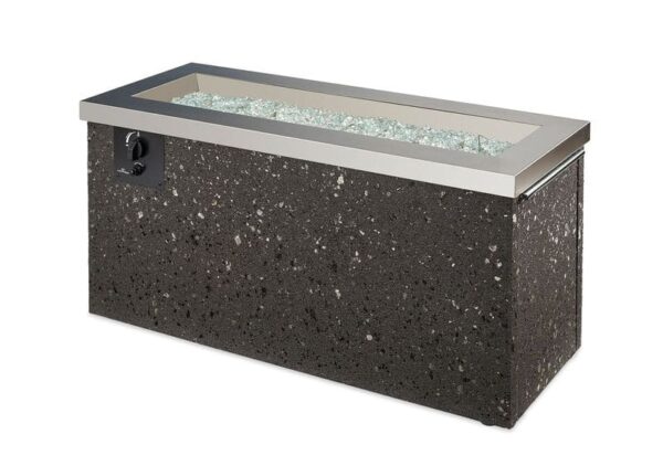 Stock Image - The Outdoor GreatRoom - Stainless Steel Key Largo Linear Gas Fire Pit Table The Outdoor Greatroom Company Gas Fire Table - Chimney Doctors of Colorado