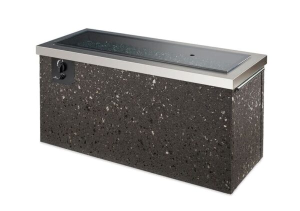Stock Image - The Outdoor GreatRoom - Stainless Steel Key Largo Linear Gas Fire Pit Table The Outdoor Greatroom Company Gas Fire Table - Chimney Doctors of Colorado