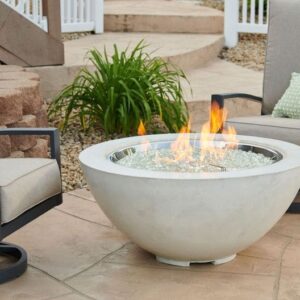 Stock Image - The Outdoor GreatRoom - White Cove 42" Round Gas Fire Pit Bowl The Outdoor Greatroom Company Gas Fire Table - Chimney Doctors of Colorado