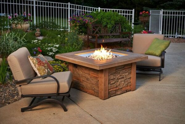 Stock Image - The Outdoor GreatRoom - Sierra Square Gas Fire Pit Table The Outdoor Greatroom Company Gas Fire Table - Chimney Doctors of Colorado