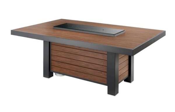 Stock Image - The Outdoor GreatRoom - Kenwood Linear Dining Height Gas Fire Pit Table The Outdoor Greatroom Company Gas Fire Table - Chimney Doctors of Colorado