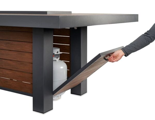 Stock Image - The Outdoor GreatRoom - Kenwood Linear Dining Height Gas Fire Pit Table The Outdoor Greatroom Company Gas Fire Table - Chimney Doctors of Colorado